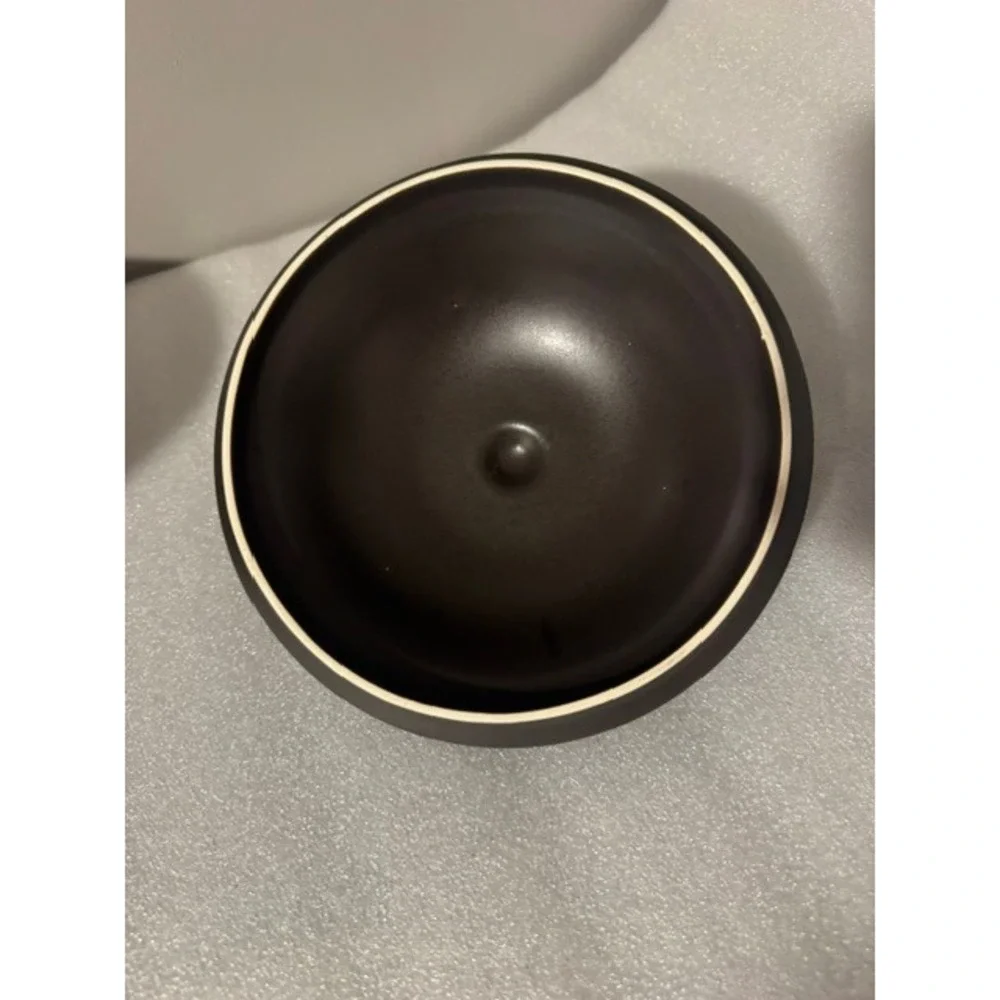 Pfaltzgraff Vintage Black Geometric Casserole Dish with Lid Made in USA